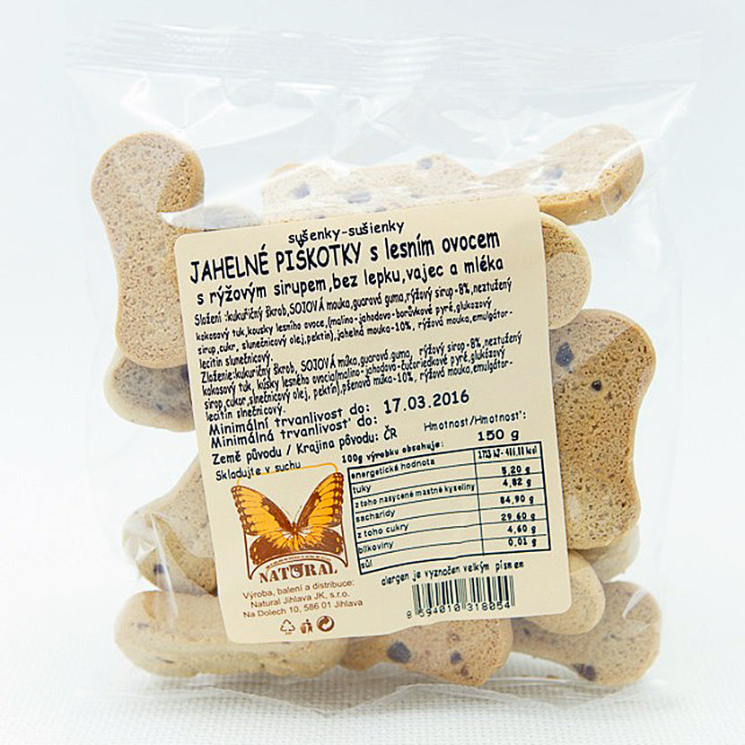 Jahelné piškotky s lesním ovocem (150 g)