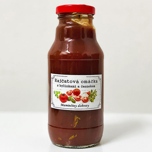 Omáčka rajčatová  s bylinkami a česnekem (300 ml)